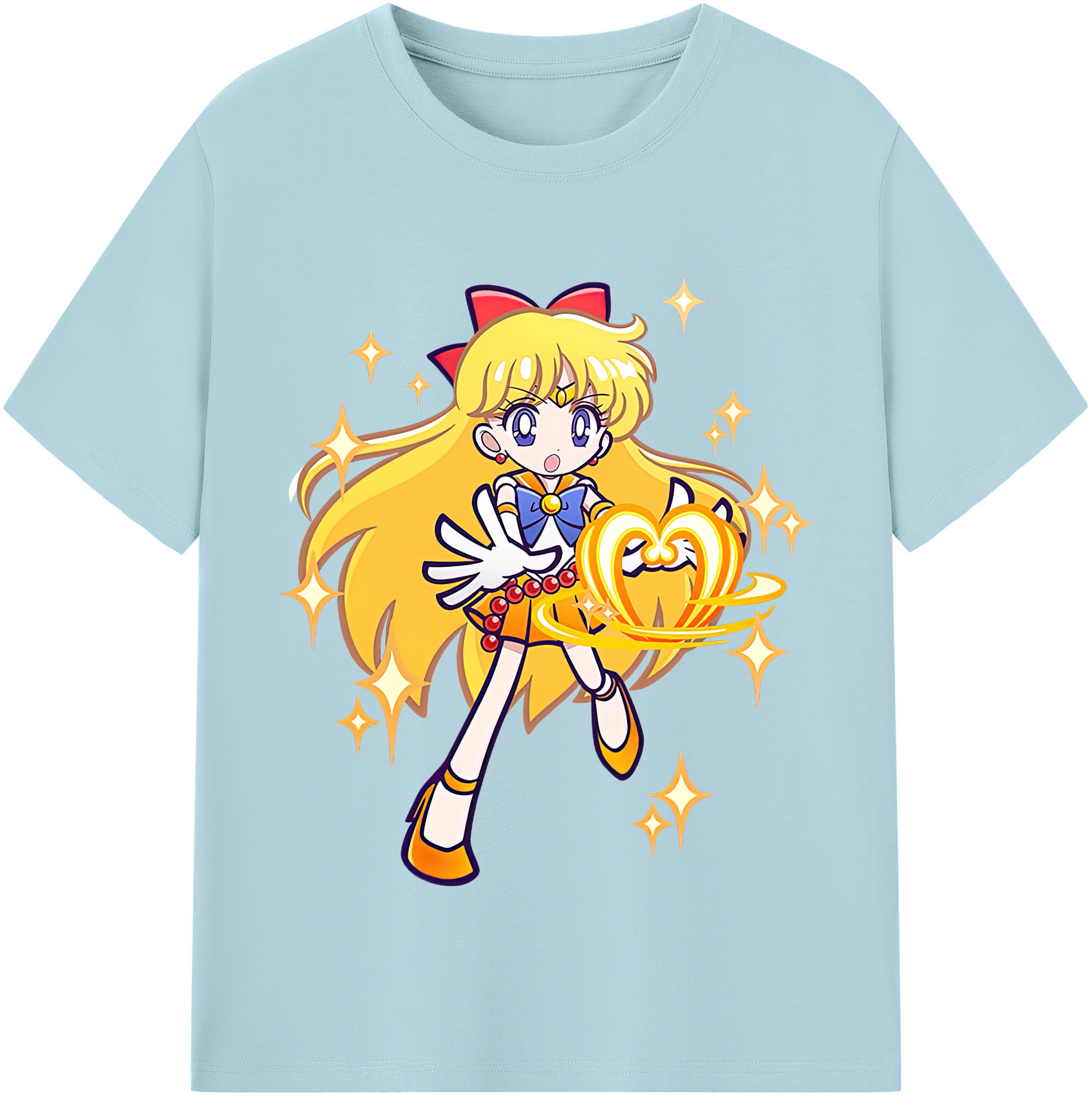 （画像用） 美少女戦士セーラームーン 愛野 美奈子 あいの みなこ Sailor Moon Aino Minako 綿100％半袖Tシャツ（フロントプリント）